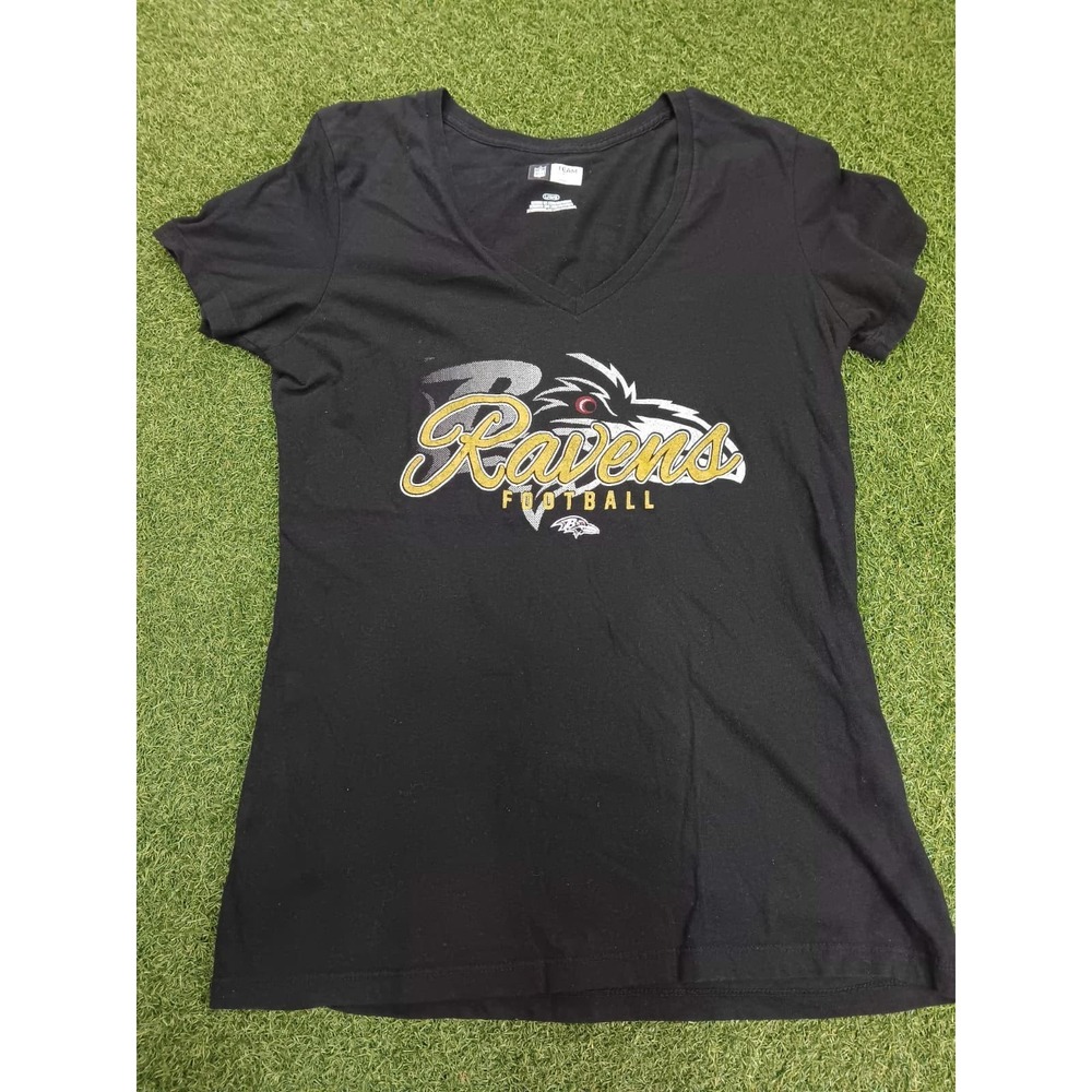 NFL‎ Baltimore Ravens Football Team Shirt Womens Large Black Graphic